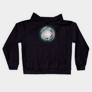 Silhouette to the moon Kids Hoodie